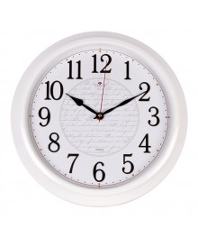 Часы настенные СН 3024 - 005  корпус белый "Фон письмо" круглые (30х30) (10)астенные часы оптом с доставкой по Дальнему Востоку. Настенные часы оптом со склада в Новосибирске.