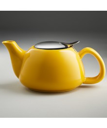 Чайник заварочный Ф19-013R с фильтром, желтый, 700мл керамика (24)керамики в Новосибирске оптом большой ассортимент. Посуда фарфоровая в Новосибирскедля кухни оптом.