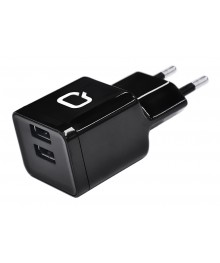Блок пит USB сетевой Qumo Energy 2 USB, 2.1A, + Micro USB cable, черныйUSB Блоки питания, зарядки оптом с доставкой по России.
