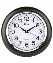 Часы настенные DELTA DT-0091  d29 см  цвет: черный (10)астенные часы оптом с доставкой по Дальнему Востоку. Настенные часы оптом со склада в Новосибирске.