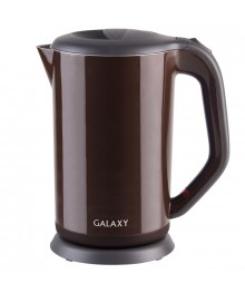 Чайник Galaxy GL 0318 коричневый (2 кВт, 1,7л, двойная стенка нерж и пластик) 6/упибирске. Чайник двухслойный оптом - Василиса,  Delta, Казбек, Galaxy, Supra, Irit, Магнит. Доставка