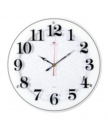 Часы настенные СН 4040 - 1243W белый Классика  с узором круг (39см (5)астенные часы оптом с доставкой по Дальнему Востоку. Настенные часы оптом со склада в Новосибирске.