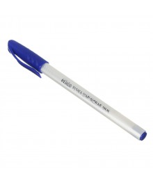 Ручка шариковая синяя "Альфа" с белым трехгранным корпусом, 1мм, инд. маркировка 50шт/уп