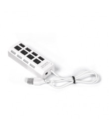 USB - Xaб SmartBuy с выключателями, 4 порта, СуперЭконом SBHA-7204-W белый
