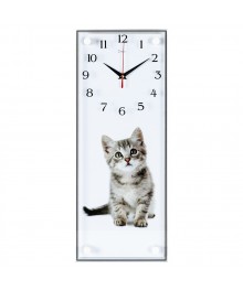 Часы настенные СН 5020 - 010 Все любят котиков прямоугольн (50х20)астенные часы оптом с доставкой по Дальнему Востоку. Настенные часы оптом со склада в Новосибирске.
