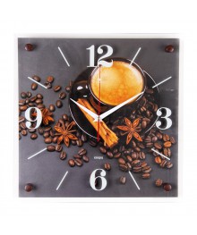 Часы настенные СН 3535 - 010 "Кофе и корица" квадратные (35x35) (10)астенные часы оптом с доставкой по Дальнему Востоку. Настенные часы оптом со склада в Новосибирске.