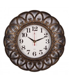 Часы настенные СН 3016 - 007 d=30см, корпус черный с бронзой "Классика" (10)астенные часы оптом с доставкой по Дальнему Востоку. Настенные часы оптом со склада в Новосибирске.