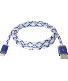 Кабель USB  ACH03-03LT голубой,LED,USB-Lightning, 1м DEFENDERВостоку. Адаптер Rolsen оптом по низкой цене. Качественные адаптеры оптом со склада в Новосибирске.
