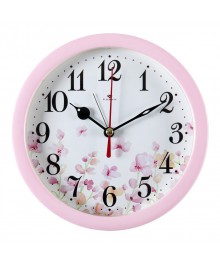 Часы будильник  B4-010 (диам 15 см) розовый "Легкого пробуждения"стоку. Большой каталог будильников оптом со склада в Новосибирске. Будильники оптом по низкой цене.