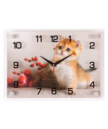 Часы настенные СН 2535 - 094 Золотой котенок прямоугольн (35x25) (10)астенные часы оптом с доставкой по Дальнему Востоку. Настенные часы оптом со склада в Новосибирске.