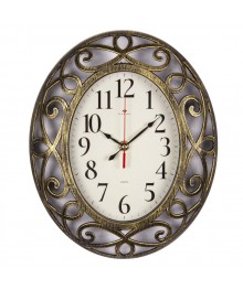 Часы настенные СН 3126 - 009 Классика овал черный с золотом 31х26см  (10)астенные часы оптом с доставкой по Дальнему Востоку. Настенные часы оптом со склада в Новосибирске.