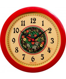 Часы настенные  Салют 28х28  П - Б1 - 168 Хохлома1 пластик (10/уп)астенные часы оптом с доставкой по Дальнему Востоку. Настенные часы оптом со склада в Новосибирске.