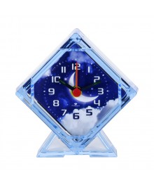 Часы будильник  B2-005 (7х7 см) синий "Лунная ночь"стоку. Большой каталог будильников оптом со склада в Новосибирске. Будильники оптом по низкой цене.
