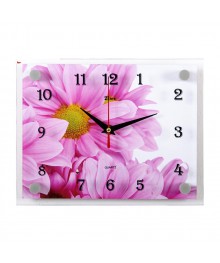 Часы настенные СН 2026 - 1232 Розовые хризантемы прямоуг (20х26) (10/уп)астенные часы оптом с доставкой по Дальнему Востоку. Настенные часы оптом со склада в Новосибирске.