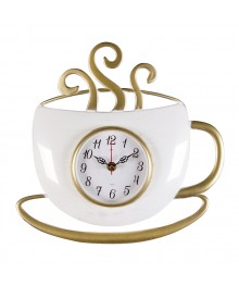 Часы настенные СН 3432 - 005 чашка с дымком 31,5 х30,5 см, корпус белый с золотом "Классика" (10)астенные часы оптом с доставкой по Дальнему Востоку. Настенные часы оптом со склада в Новосибирске.