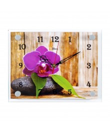 Часы настенные СН 2026 - 870  Орхидея прямоуг (20х26)астенные часы оптом с доставкой по Дальнему Востоку. Настенные часы оптом со склада в Новосибирске.