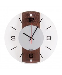 Часы настенные СН 3435 - 002 стеклянные  круглые с МДФ, d=34 см "Классика" (10)астенные часы оптом с доставкой по Дальнему Востоку. Настенные часы оптом со склада в Новосибирске.