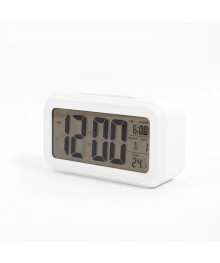 Часы настольные  Сигнал EC-137W белый (электронные, дата, будильник, темпер., подсветка)стоку. Большой каталог будильников оптом со склада в Новосибирске. Будильники оптом по низкой цене.