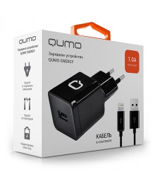 Блок пит USB сетевой Qumo Energy 1 USB, 1A, + Micro USB cable, черныйUSB Блоки питания, зарядки оптом с доставкой по России.