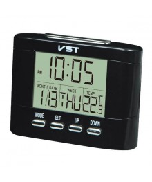 часы настольные VST-7051T  (будильник, температура, дата)стоку. Большой каталог будильников оптом со склада в Новосибирске. Будильники оптом по низкой цене.