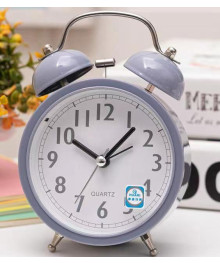 Часы будильник  MAXTRONIC MAX-AL303 серый (8х12 см, плавный ход, 1*АА в компл не входит)