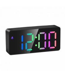 Часы настольные  OT-CLT09 Чёрные RGB дисплей (будильник, температура, дата)