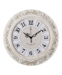Часы настенные СН 4051 - 106 белый с золотом круглые 39,5см (5)астенные часы оптом с доставкой по Дальнему Востоку. Настенные часы оптом со склада в Новосибирске.