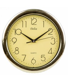 Часы настенные DELTA DT-0094  d27.5 см  цвет: золото (10)астенные часы оптом с доставкой по Дальнему Востоку. Настенные часы оптом со склада в Новосибирске.