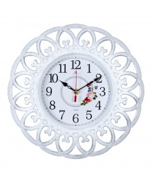 Часы настенные СН 3016 - 006W d=30см, корпус белый с серебром "Адажио" (10)астенные часы оптом с доставкой по Дальнему Востоку. Настенные часы оптом со склада в Новосибирске.