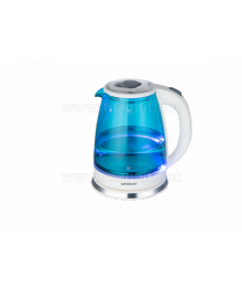 Чайник Magnit RMK-3230 1.8 л 1.5кВт белый, синее стеклоирске. Отгрузка в Саха-якутия, Якутск, Кызыл, Улан-Уде, Иркутск, Владивосток, Комсомольск-на-Амуре.