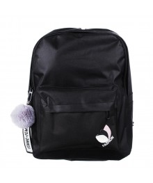 Рюкзак подростковый, 40x30x20см, 1 отд., 3 кармана, брелок, аппликация, уплотненные лямки, черный