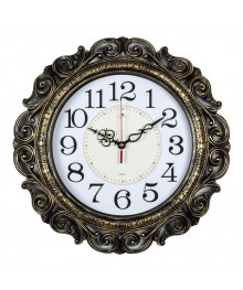 Часы настенные СН 4126 - 002 круг ажурный d=40,5см, черный с золотом "Классика" (5)астенные часы оптом с доставкой по Дальнему Востоку. Настенные часы оптом со склада в Новосибирске.