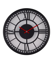 Часы настенные СН 3230 - 003 из металла+матовое стекло, d=32 см, черный "Классика" (10)