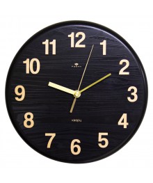 Часы настенные СН 2626 - 004 из металла, d=27 см, черный "Текстура дерева" (10)астенные часы оптом с доставкой по Дальнему Востоку. Настенные часы оптом со склада в Новосибирске.