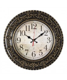 Часы настенные СН 3825 - 007 круг d=38см, корпус черный с золотом "Классика" (5)