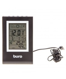 Метеостанция Buro H117AB серебр термометр внутр. и пров внеш. датч (-50+70 С) часы, календ, будильнры оптом с доставкой по Дальнему Востоку. Термометры оптом по низкой цене со склада в Новосибирске.