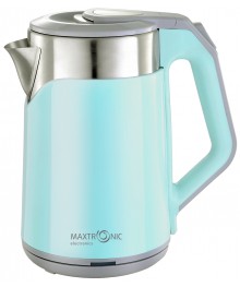 Чайник MAXTRONIC MAX-1018 голуб+мет (2,3л, двойн стенки, диск 1,8кВт) 16/упибирске. Чайник двухслойный оптом - Василиса,  Delta, Казбек, Galaxy, Supra, Irit, Магнит. Доставка