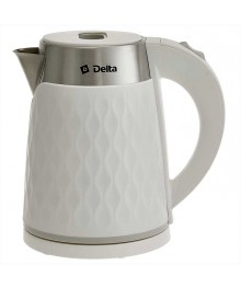 Чайник DELTA DL-1109  белый, пластик ДВОЙНАЯ СТЕНКА,1500 Вт, 2л (12)