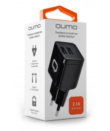 Блок пит USB сетевой Qumo Energy 2 USB, 2.1A, черныйUSB Блоки питания, зарядки оптом с доставкой по России.