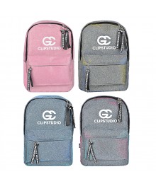 Рюкзак подростковый 41x31x11,5см, 1 отделение, 3 кармана, радужный полиэстер с блестками, 4 цвета