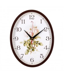 Часы настенные СН 2720 - 111 коричнев овал Ретро цветы (22,5х29) (10)астенные часы оптом с доставкой по Дальнему Востоку. Настенные часы оптом со склада в Новосибирске.