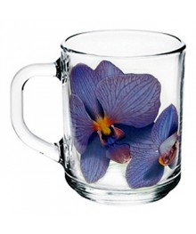 Кружка  стекло Green tea 200 мл Орхидея синяя 07c1335 Д3