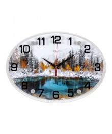 Часы настенные СН 2434 - 961 Зимний пейзаж овальн (24х34) (10)астенные часы оптом с доставкой по Дальнему Востоку. Настенные часы оптом со склада в Новосибирске.