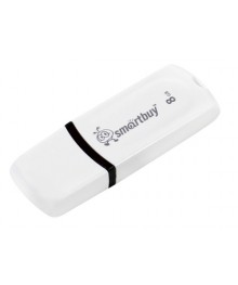 USB2.0 FlashDrives 8Gb Smart Buy  Paean White (SB8GBPN-W)овокузнецк, Горно-Алтайск. Большой каталог флэш карт оптом по низкой цене со склада в Новосибирске.