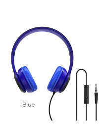 Наушники для ПК BOROFONE BO5 Синие накладные полноразм. с микрофоном, 1,2 метра(12/36)