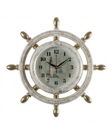 Часы настенные СН 3615 - 104 корпус штурвал белый с золотом Маяк круглые (диам 15)астенные часы оптом с доставкой по Дальнему Востоку. Настенные часы оптом со склада в Новосибирске.