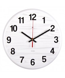Часы настенные СН 2626 - 005 из металла, d=27 см, белый "Текстура дерева" (10)астенные часы оптом с доставкой по Дальнему Востоку. Настенные часы оптом со склада в Новосибирске.