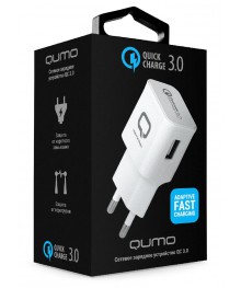 Блок пит USB сетевой Qumo Quick Charge 3.0, 0017,  полная поддержка QC 3.0, белыйUSB Блоки питания, зарядки оптом с доставкой по России.