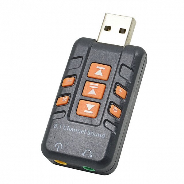 Звуковой USB адаптер для ПК OT-PCA02 (TDS SF-810) (поддержка 8.1)