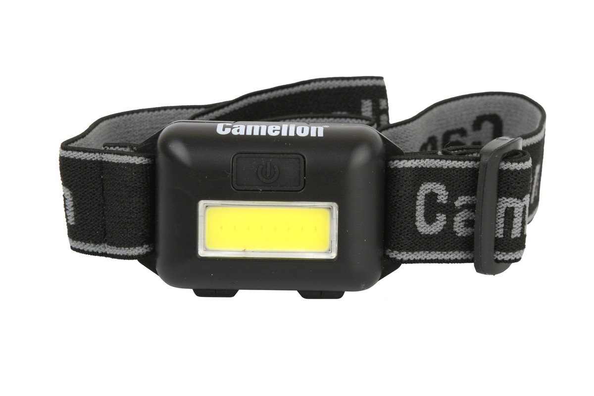 Фонарь  Camelion LED 5355 (фонарь налобн., черн, 1Вт COB LED, 3реж., 3хААА, пласт, блист.)